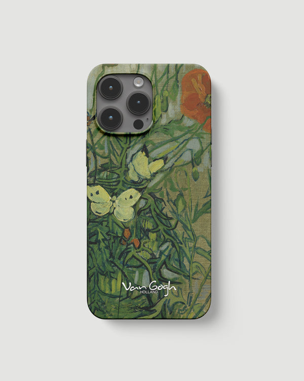 Van Gogh  Painting Art Phone Case Butterflies and Poppies